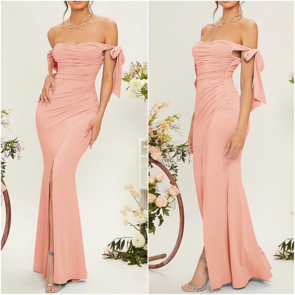 Off Shoulder Party Formal Evening Dress Wedding Prom - Picture 7 of 13